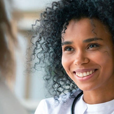 Smiling female health worker